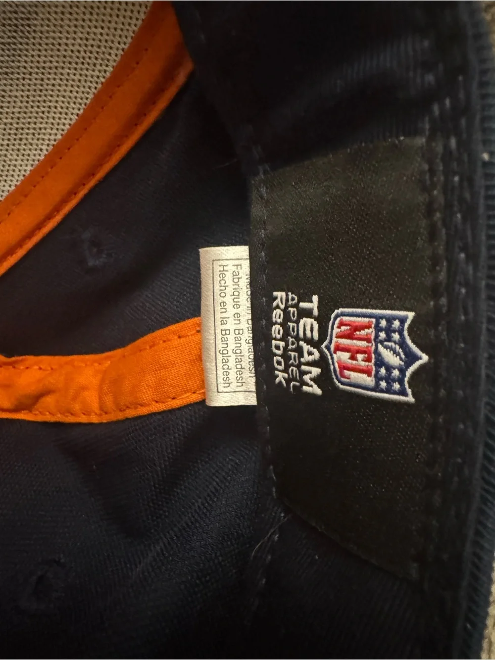 Chicago Bears NFL Reebok Youth stretch fit hat Navy/White/Orange official